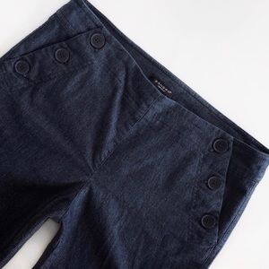 SANDRO • Chambray Sailor Cropped Culottes